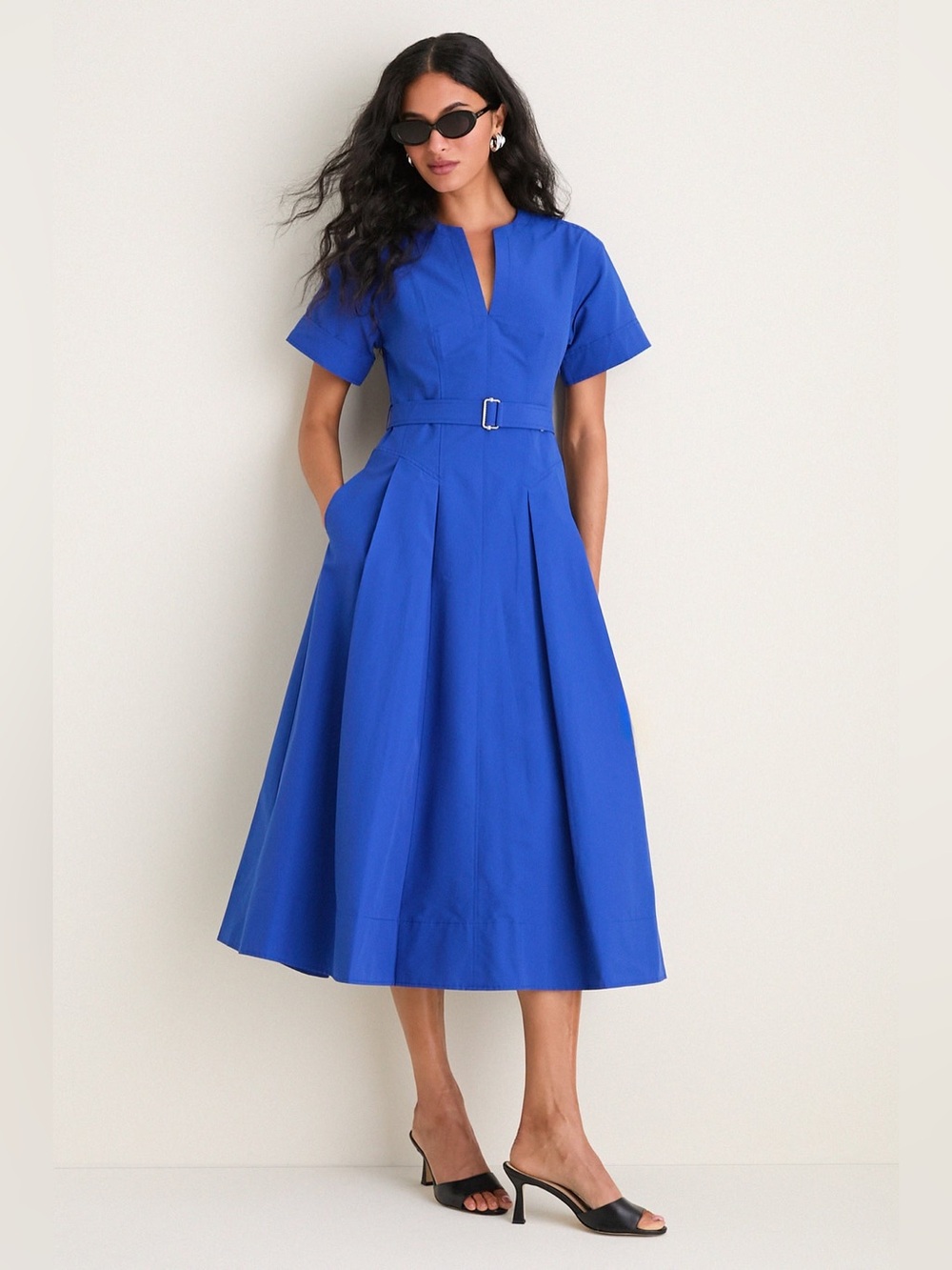 SIMKHAI Blueberry Corinne Cotton Midi Dress Size 8 NWT - Picture 2 of 16